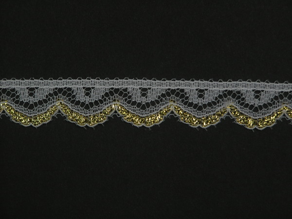 white flat laces with gold tips